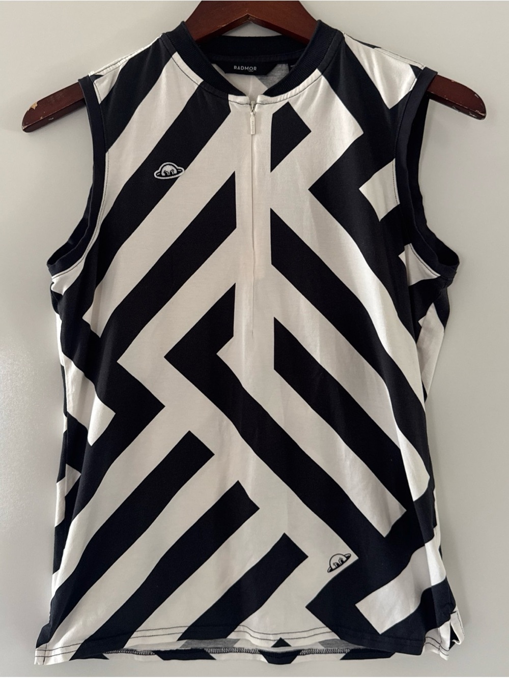 Radmor Golf Shirt oliva georad Women’s Medium Zip Up Sleeveless Black White